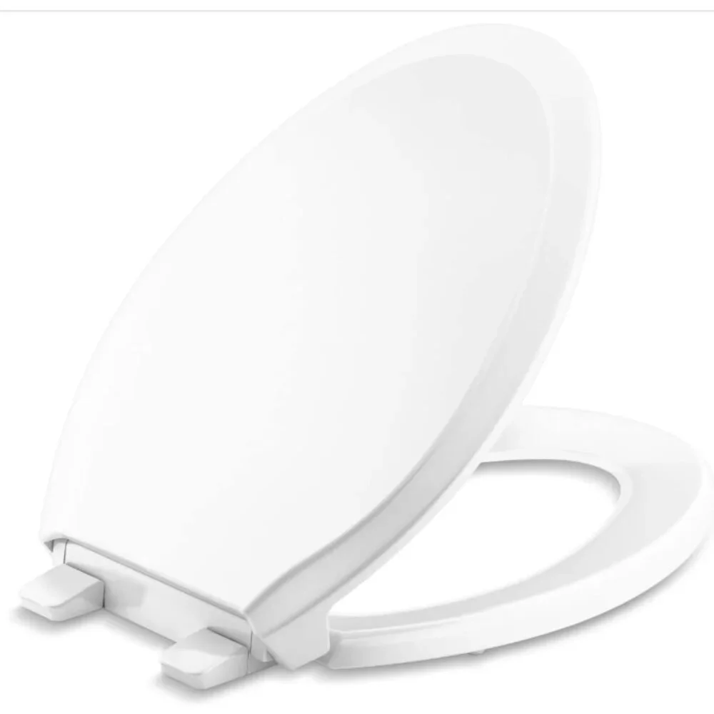 KOHLER 4734-RL-0 Rutledge ReadyLatch Elongated Toilet Seat, Quiet-Close Lid‎